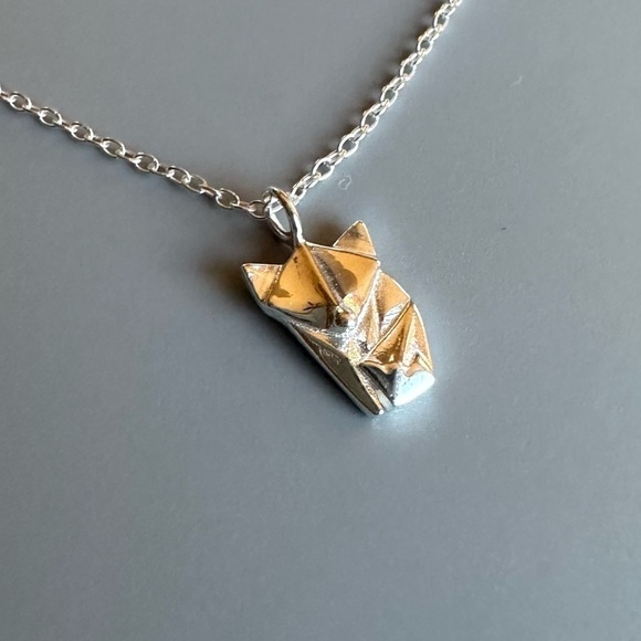 Sterling Silver Origami Fox Necklace - Picture 8 of 9